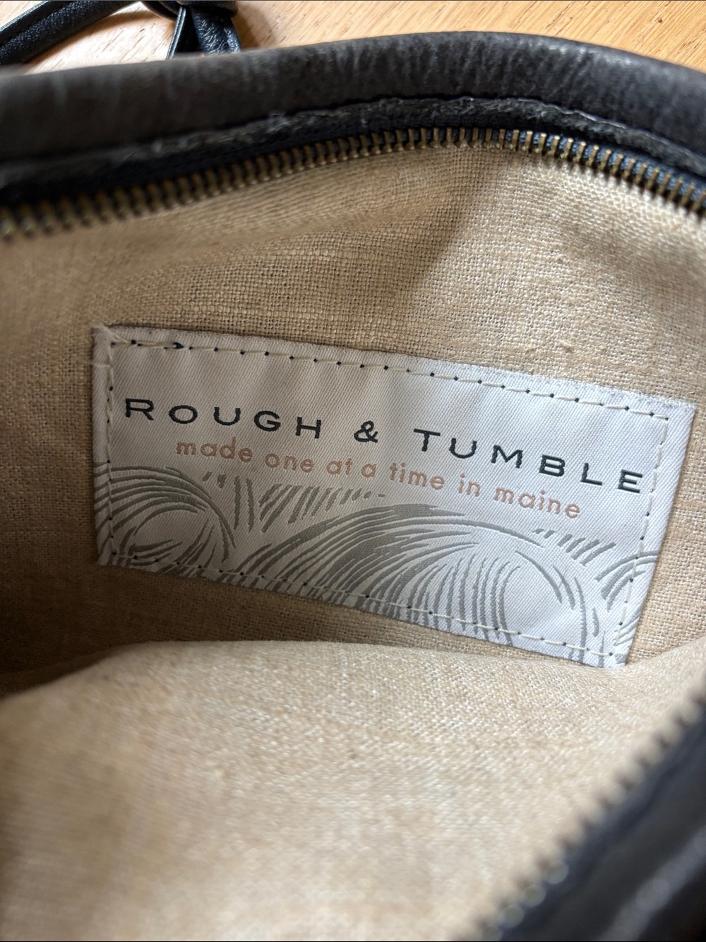 Rough & Tumble Genuine Leather Crossbody Bag | Blue Gray | Made in Maine - Picture 8 of 11